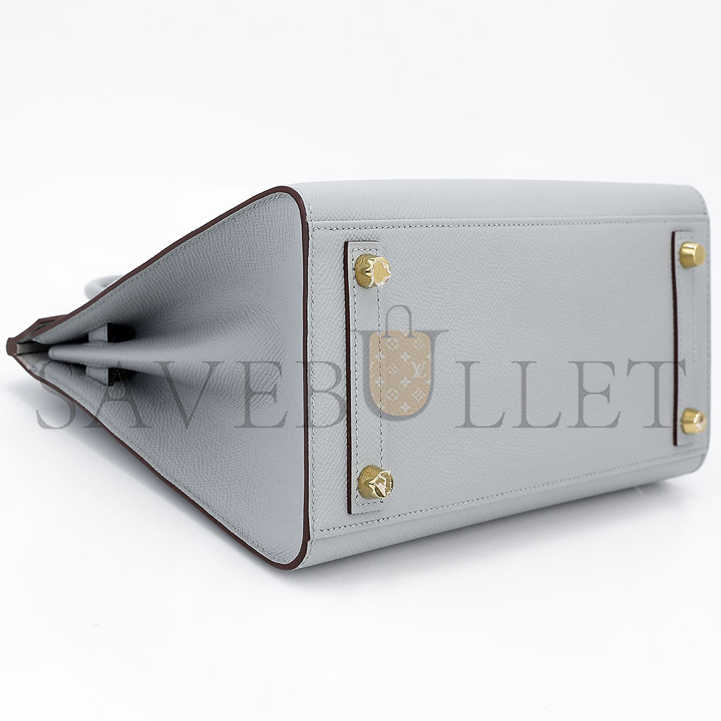 H**mes birkin 30 epsom leather haze blue gold buckle bag 8007416001 (30*23*15cm)